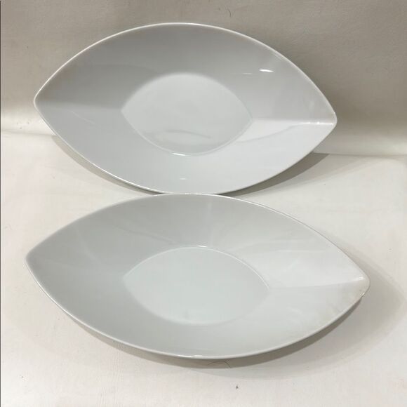 Rosenthal White Porcelain Modern Serveware Plates Dishes Germany Epoque Set Of 2 - Picture 1 of 13
